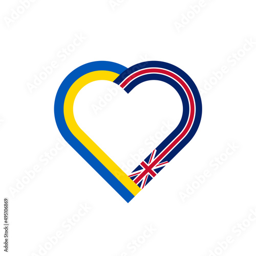 friendship concept. heart ribbon icon of ukraine and united kingdom flags. vector illustration isolated on white background