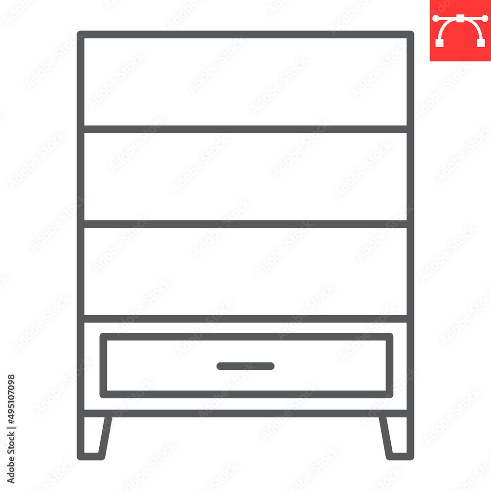 Cupboard line icon, furniture and interior, cupboard vector icon, vector graphics, editable stroke outline sign, eps 10. Cupboard line icon, furniture and interior, cupboard vector icon, vector graphics, editable stroke outline sign, eps 10.