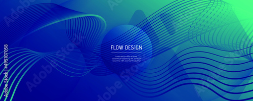Blue Dynamic Wave. Flow 3d Concept. Vivid Geometric Shapes. Dynamic Wave. Memphis Brochure. Fluid Elements. Abstract Movement. Futuristic Background. Dark Digital Template. Dynamic Wave.