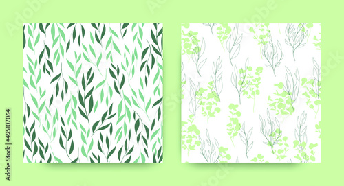 Seamless Eucalyptus Pattern. Tropical Botanic Texture. Summer Dress Design. F...