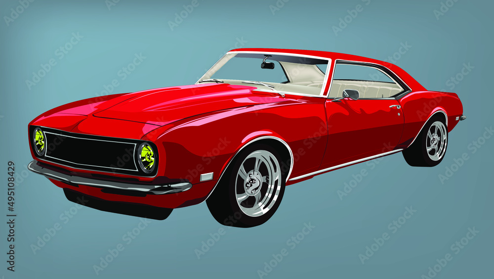 1968 Classic car. 
Vector EPS 8,
separated layers, quick repaint.