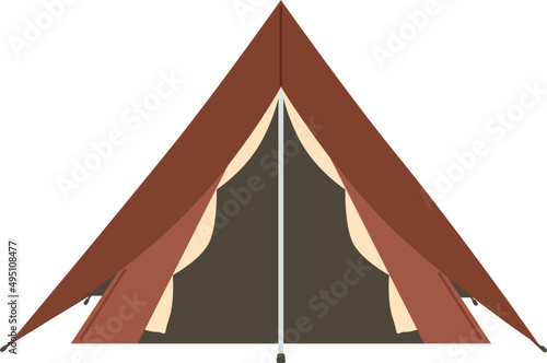 Tourist Tent Cartoon Illustration