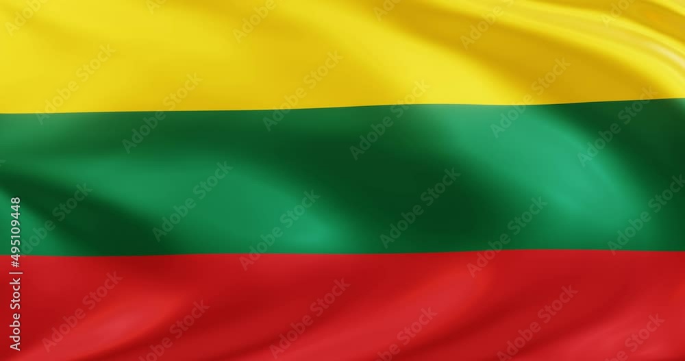 Lithuania flag waving. Seamless looping animation fluttering in the wind. Background Loop. Lithuania flag waving. Seamless looping animation fluttering in the wind. Background Loop.
