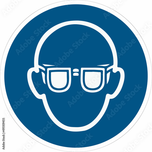 señales, ISO-M004, SB004, Uso obligatorio de gafas de protección, obligatorio, gafas, pictograma, vector, protección, isom004, imagen, indicar, protección, anuncio, aviso, señalética, icono, símbolo,  photo