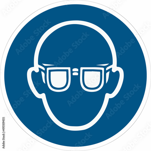 señales, ISO-M004, SB004, Uso obligatorio de gafas de protección, obligatorio, gafas, pictograma, vector, protección, isom004, imagen, indicar, protección, anuncio, aviso, señalética, icono, símbolo, 