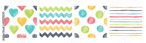 4 seamless patterns with abstract background.