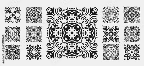 arabic or indian style square mandala decoration big set