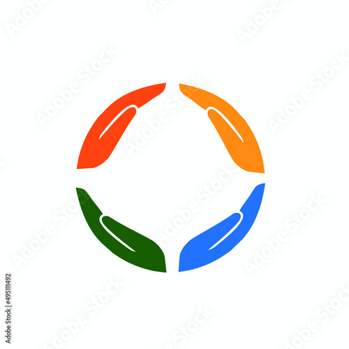 Hands helping colorful logo vector
