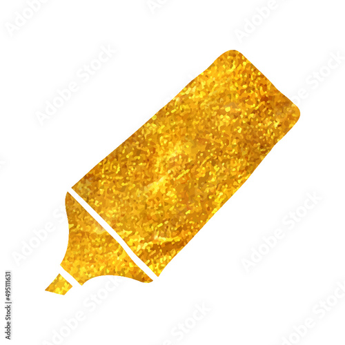 Hand drawn gold foil texture icon High light pen photo