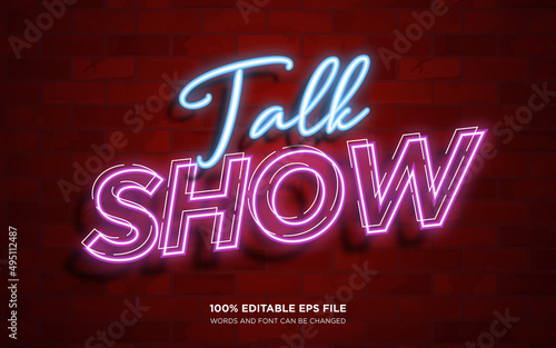 Talk Show 3D editable text style effect	
