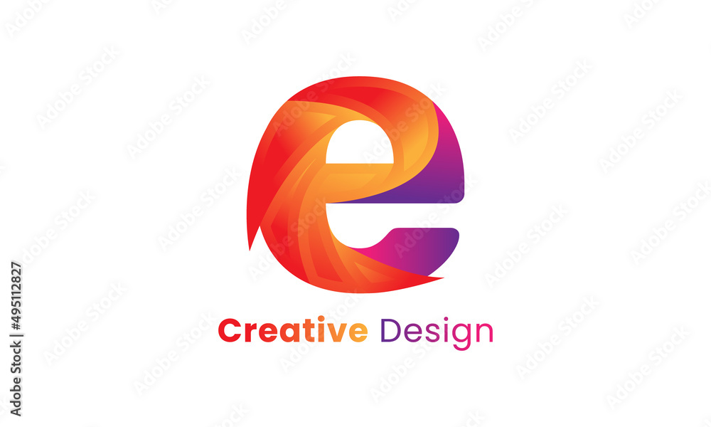 Gradient e letter logo design template Premium Vector Stock Vector ...