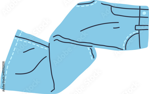 Denim Jeans Clothes Cartoon Illustration