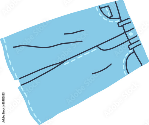 Denim Jeans Clothes Cartoon Illustration
