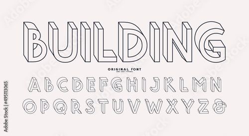 Bulk sans serif font in outline style