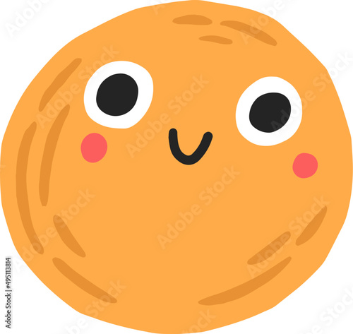 Cute Funny Planet Childish Cartoon Illustration