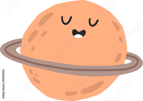 Cute Planet Childish Cartoon Illustration