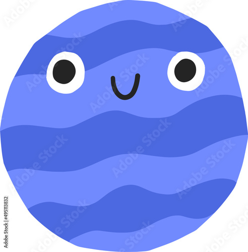Cute Funny Planet Childish Cartoon Illustration
