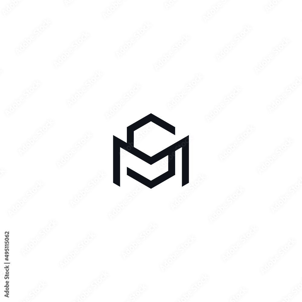 MS initial monogram vector icon illustration