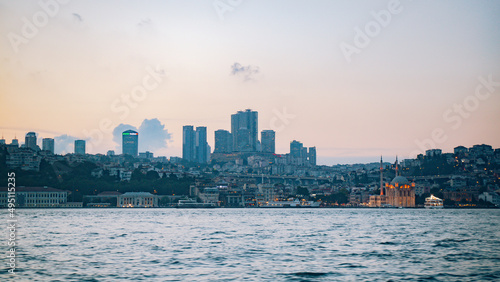 Panoramic view from the river in the city of Istanbul in Turkey © Alex Wolf 