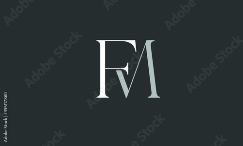 Alphabet letters Initials Monogram logo FM, MF, F and M