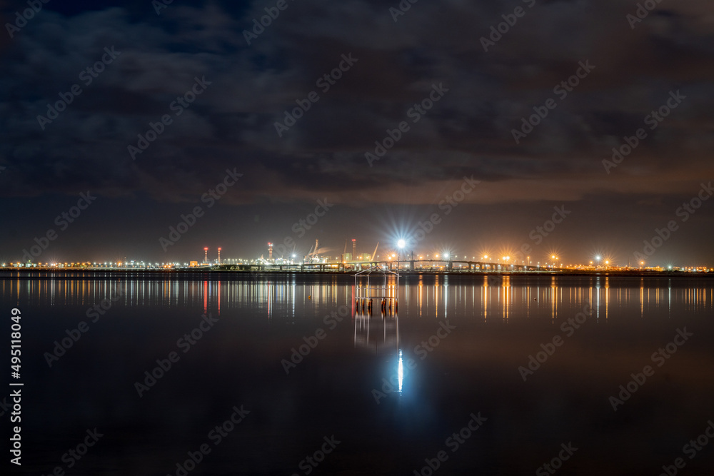Tunis Lake by night 