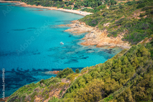 Obraz na płótnie South Corsica, turquoise sea and green landscape from above. France w salonie