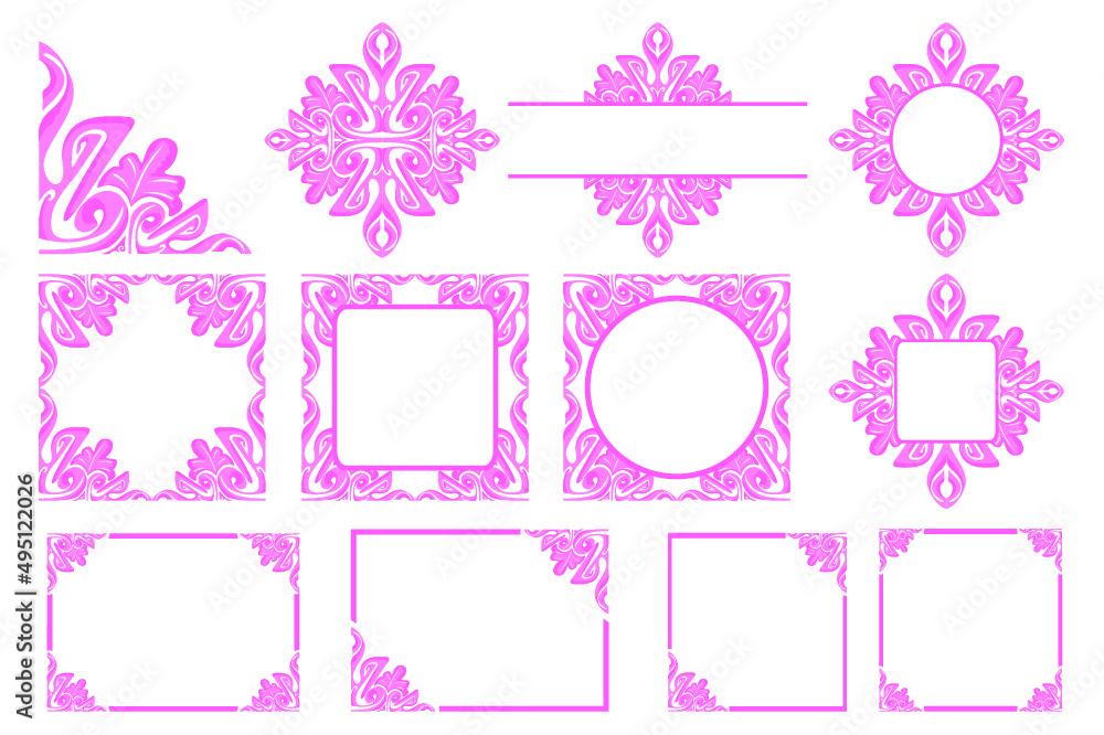 set of Ornament Border Frame vector set of Ornament Border Frame vector