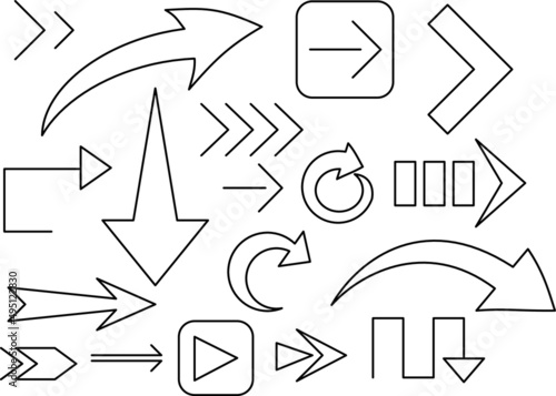 Different arrows line stroke direction with different styles
