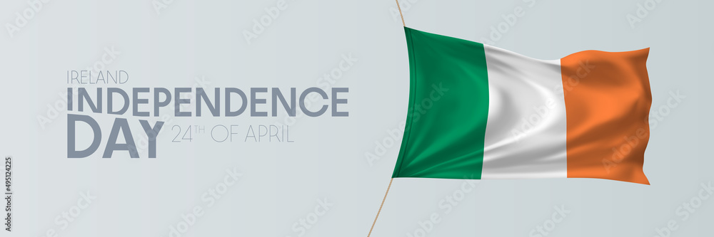 Ireland independence day vector banner, greeting card