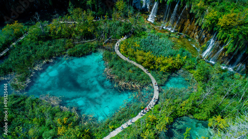 Plitvice - national park, croatian aerial photography, panorama of croatia  photo