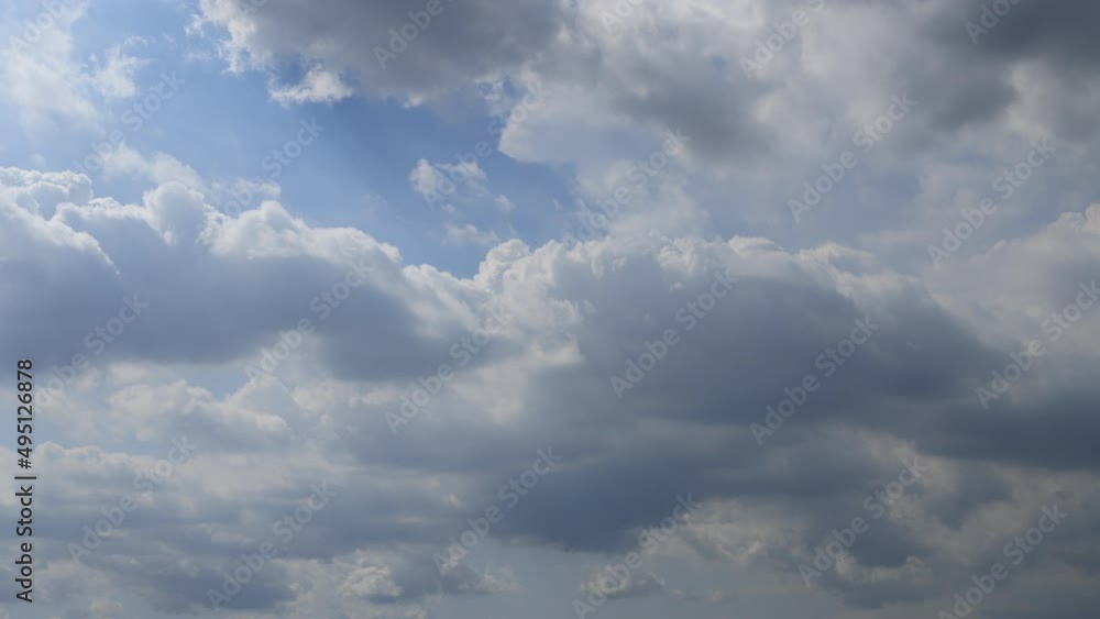 Timelapse of Puffy fluffy white Clouds and Blue Sky. Summer blue sky time lapse Timelapse of Puffy fluffy white Clouds and Blue Sky. Summer blue sky time lapse