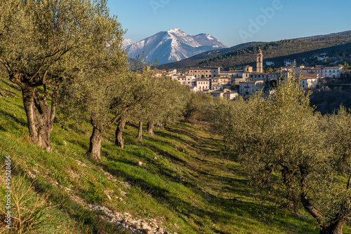 The beautiful village of Capestrano in spring season, Province of L'Aquila, Abruzzo, Italy. photo