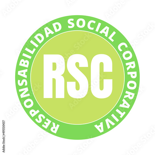 Corporate social responsibility symbol icon called RSC responsabilidad social corporativa in spanish language photo