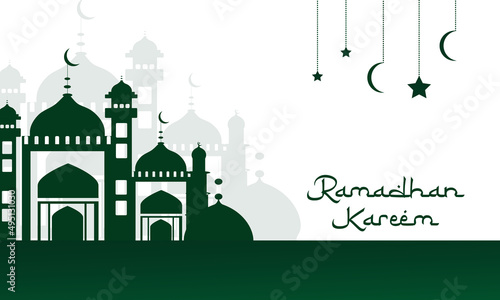 flat design ramadan background with star and cloud elements