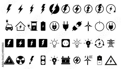 Electricity icons set and related icon photo