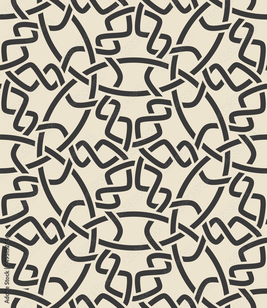 Geometric monochrome weaving seamless pattern