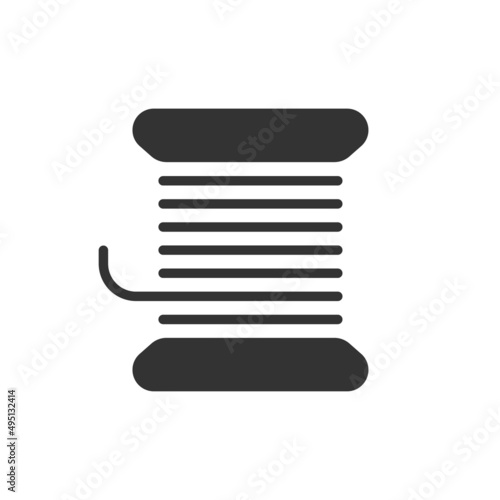 thread silhouette vector icon isolated on white background. thread icon for web, mobile apps, ui design, print polygraphy and promo advertising business