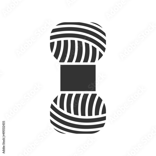 yarn silhouette vector icon isolated on white background. icon for web, mobile apps, ui design, print polygraphy and promo advertising business