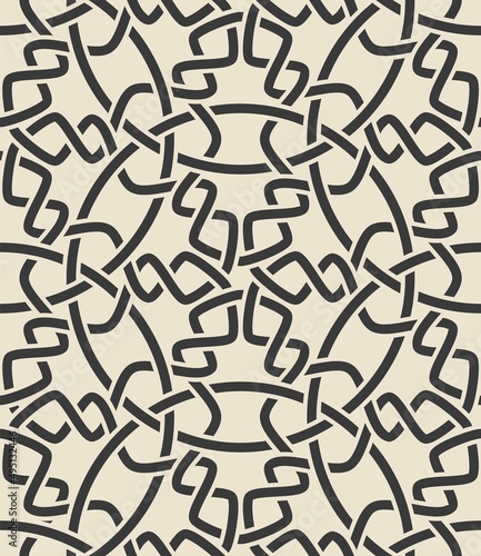 Geometric monochrome weaving seamless pattern