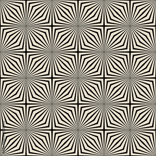 Geometric striped retro black and white seamless pattern