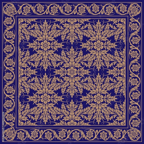 Floral Luxury Square Pattern Scarf Design