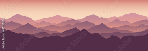 Panoramic background with mountain landscape