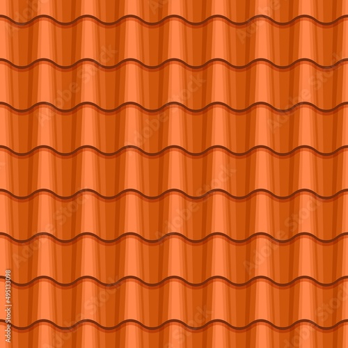 Red Clay Tile Roof seamless pattern