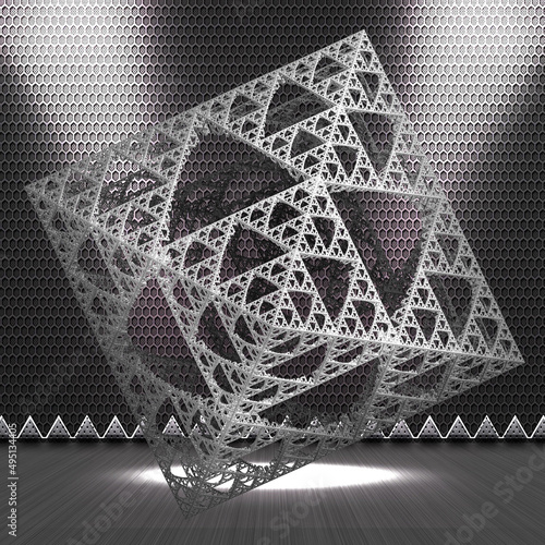 3d fractal illustration. Abstract fractal in bright and colorful color. Fractal abstract forms.