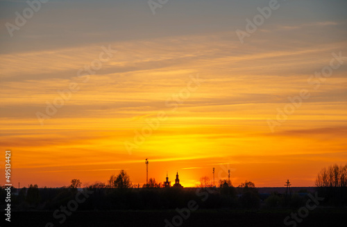 sunrise over the city