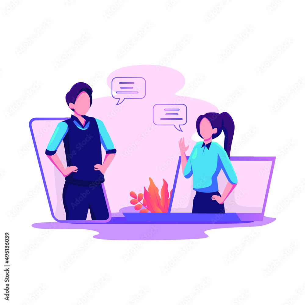 unived communication vector illustration flat style design unived communication vector illustration flat style design