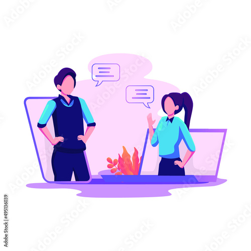 unived communication vector illustration flat style design