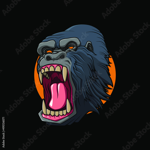 angry gorilla vector illustration design