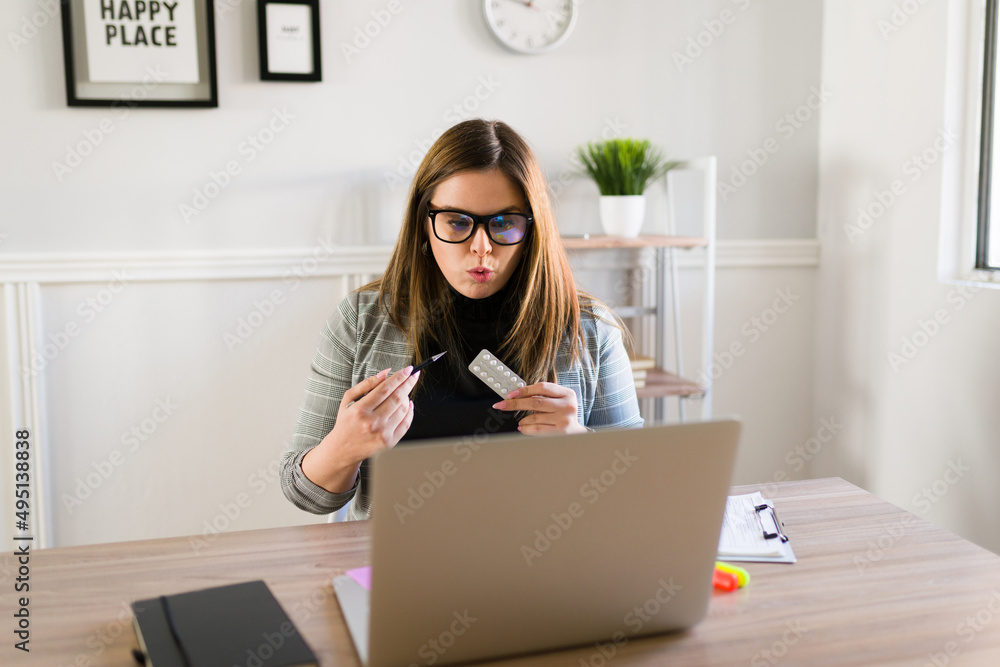 Female therapist speaking with a patient online Female therapist speaking with a patient online