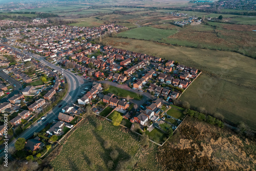 Wallpaper Mural Aerial View Houses Residential British England Drone Above View Summer Blue Sky Estate Agent. Torontodigital.ca